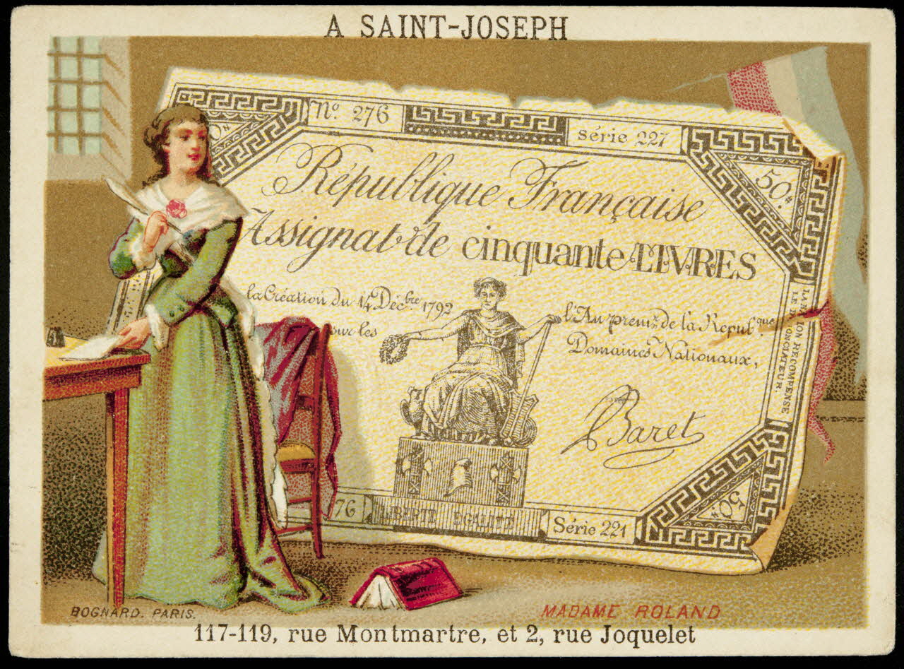 Bognard carte réclame MADAME ROLAND Paris 1876-1890 1998.77.87.2 Photo