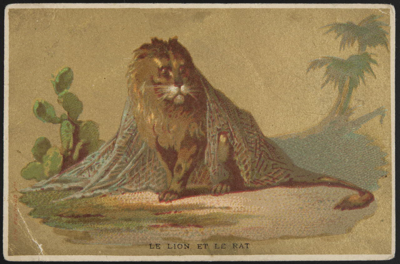 Bognard carte réclame LE LION ET LE RAT Paris 1876-1890 1998.77.88.1 Photo