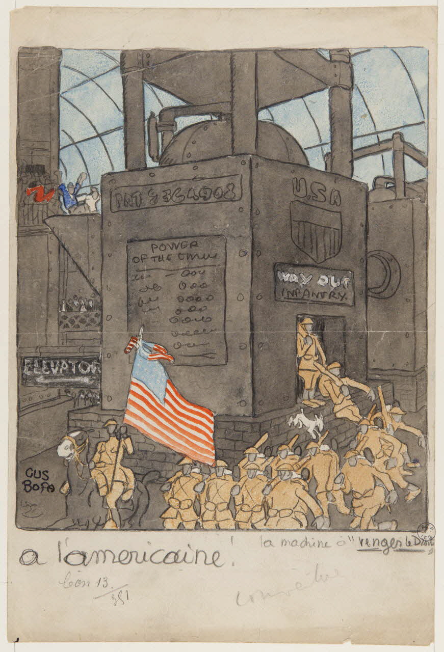 Blanchot Gustave, Bofa Gus illustration de presse la machine à "venger le Droit"  à l'américaine ! 1917-1918 1999.26.1 Photo