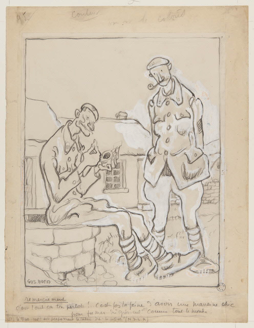 Blanchot Gustave, Bofa Gus illustration de presse remerciement 1917 1999.26.3 Photo