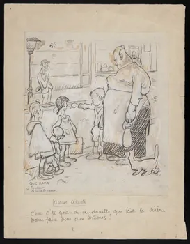 Blanchot Gustave, Bofa Gus illustration de presse fausse alerte 1915-1925 1999.26.7 Photo