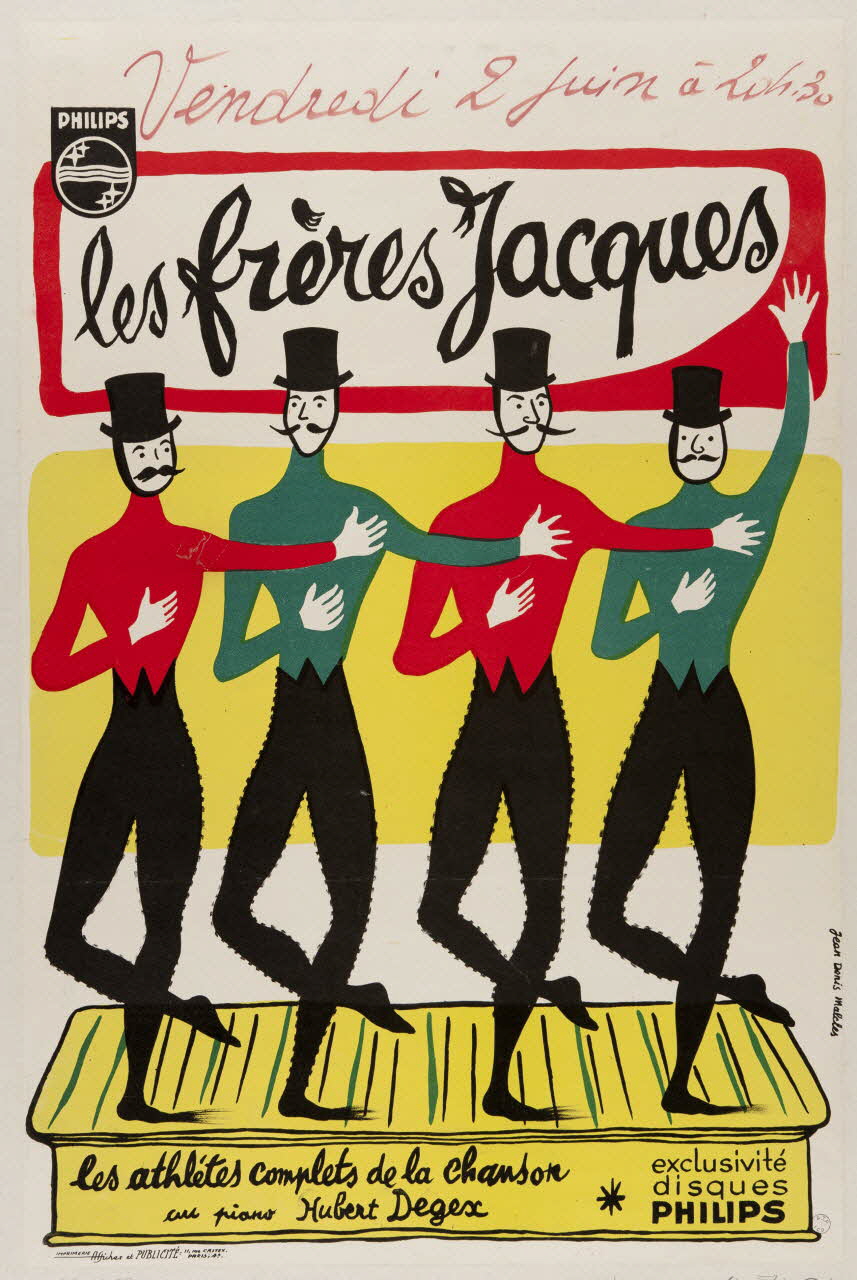 Jean-Denis Malclès ; Affiches et publicité affiche les frères Jacques Ile-de-France, France 1955-1965 1999.27.6 Photo