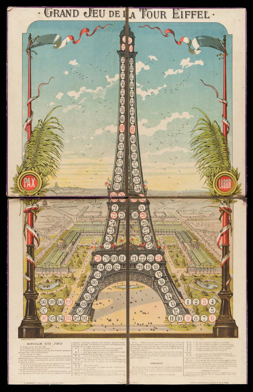 L. Robert ; Courmont jeu de parcours GRAND JEU DE LA TOUR EIFFEL Paris 1889 1999.3.11 Photo