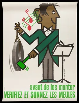 estampe avant de les monter  VERIFIEZ ET SONNEZ LES MEULES 1999.82.161  Photo