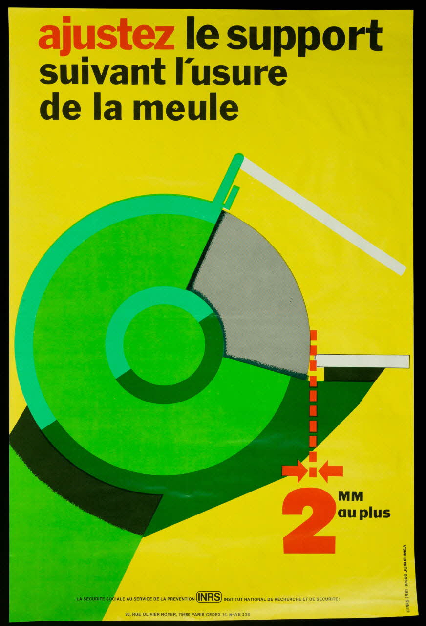 estampe ajustez le support  suivant l'usure  de la meule 1999.82.163 Photo