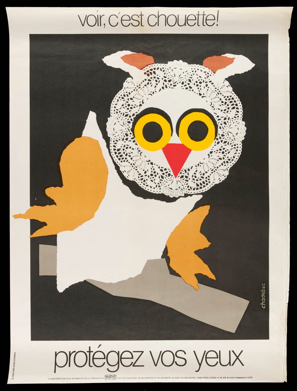estampe voir, c'est chouette !  protégez vos yeux 1999.82.172 Photo