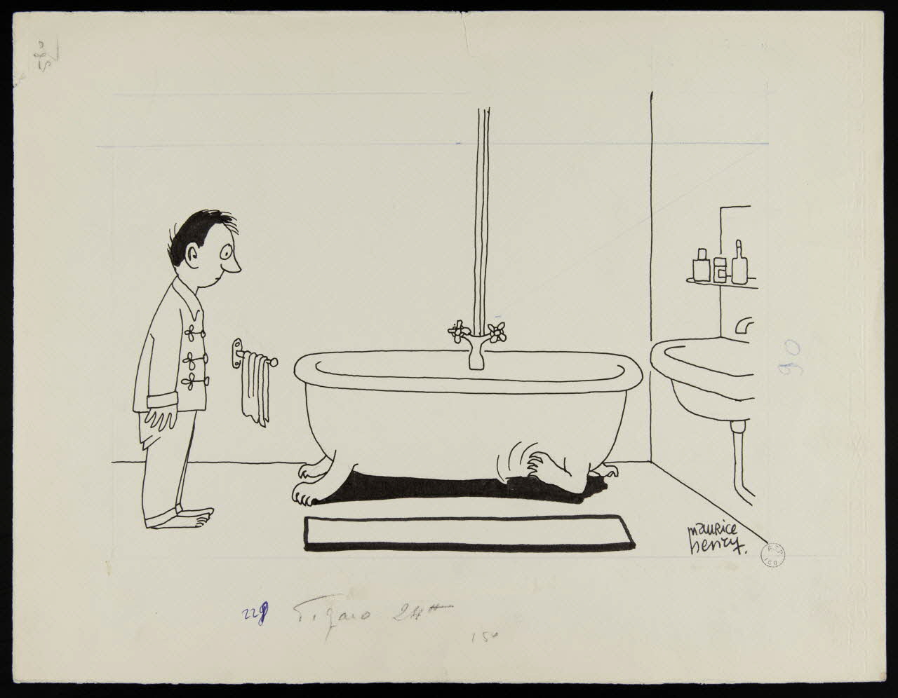 Maurice Henry illustration de presse Baignoire animalisée 1967 2000.33.13 Photo