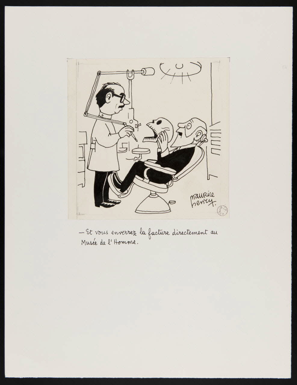 Maurice Henry illustration de presse - Et vous enverrez la facture directement au  Musée de l'Homme. 1960 2000.33.9 Photo
