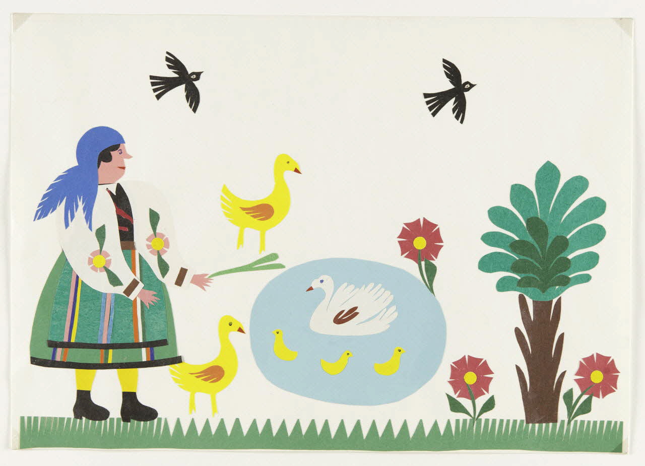 dessin Fermière au bord d'une mare aux canards DMH2000.49.2 Photo