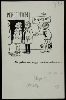 Alain Saint-Ogan illustration de presse Ne faites pas la queue, messieurs-dames... 1970 2001.20.11 Photo