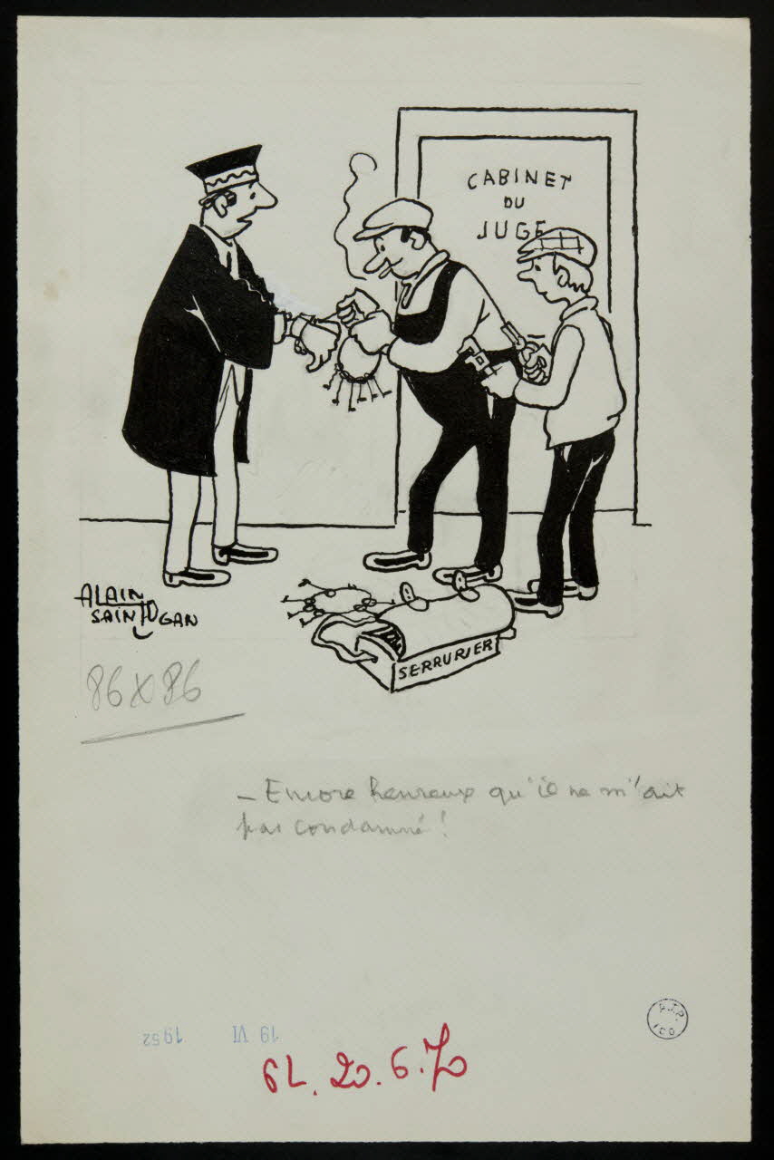 Alain Saint-Ogan illustration de presse Encore heureux qu'il ne m'ait  pas condamné ! 1970 2001.20.12 Photo