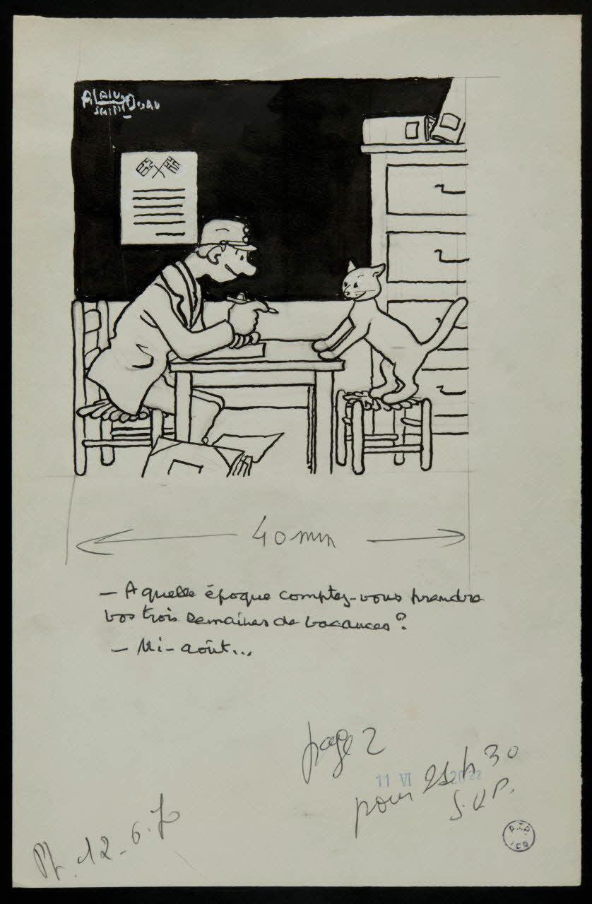 Alain Saint-Ogan illustration de presse A quelle époque comptez-vous prendre  vos trois semaines de vacances ?  Mi-août 1970 2001.20.13 Photo