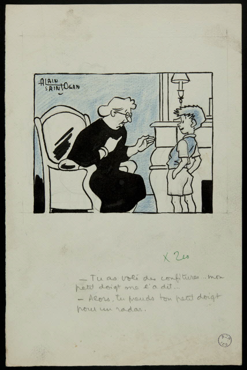 illustration de presse Tu as volé des confitures, mon  petit doigt me l'a dit ...  Alors tu prends ton petit doigt  pour un radar. 2001.20.19 Photo