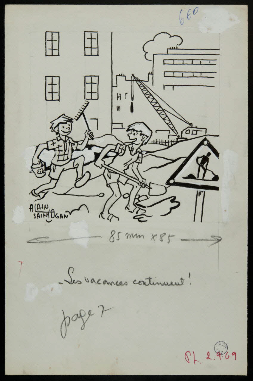 Alain Saint-Ogan illustration de presse Les vacances continuent ! 1969 2001.20.8 Photo