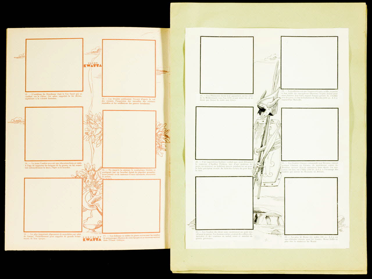 estampe Planche préparatoire de l'album « Les belles images de l'Histoire de France » correspondant aux images 18 à 23 2001.21.89.2 Photo