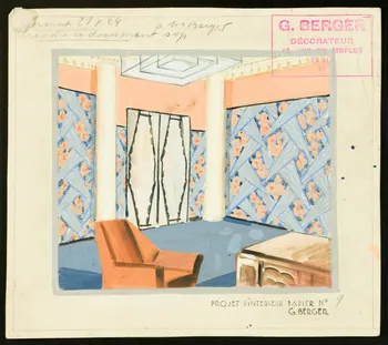 dessin PROJET D'INTERIEUR PAPIER n° 9 2001.21.90.3 Photo