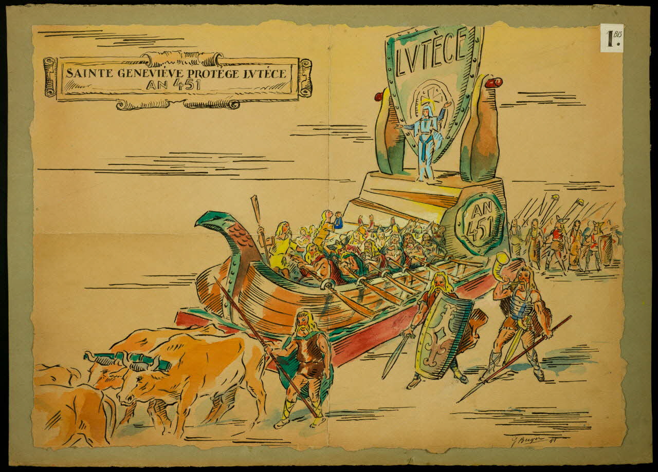 dessin 1 BIS.  SAINTE GENEVIÈVE PROTÈGE LUTÈCE  AN 451 2001.21.97 Photo