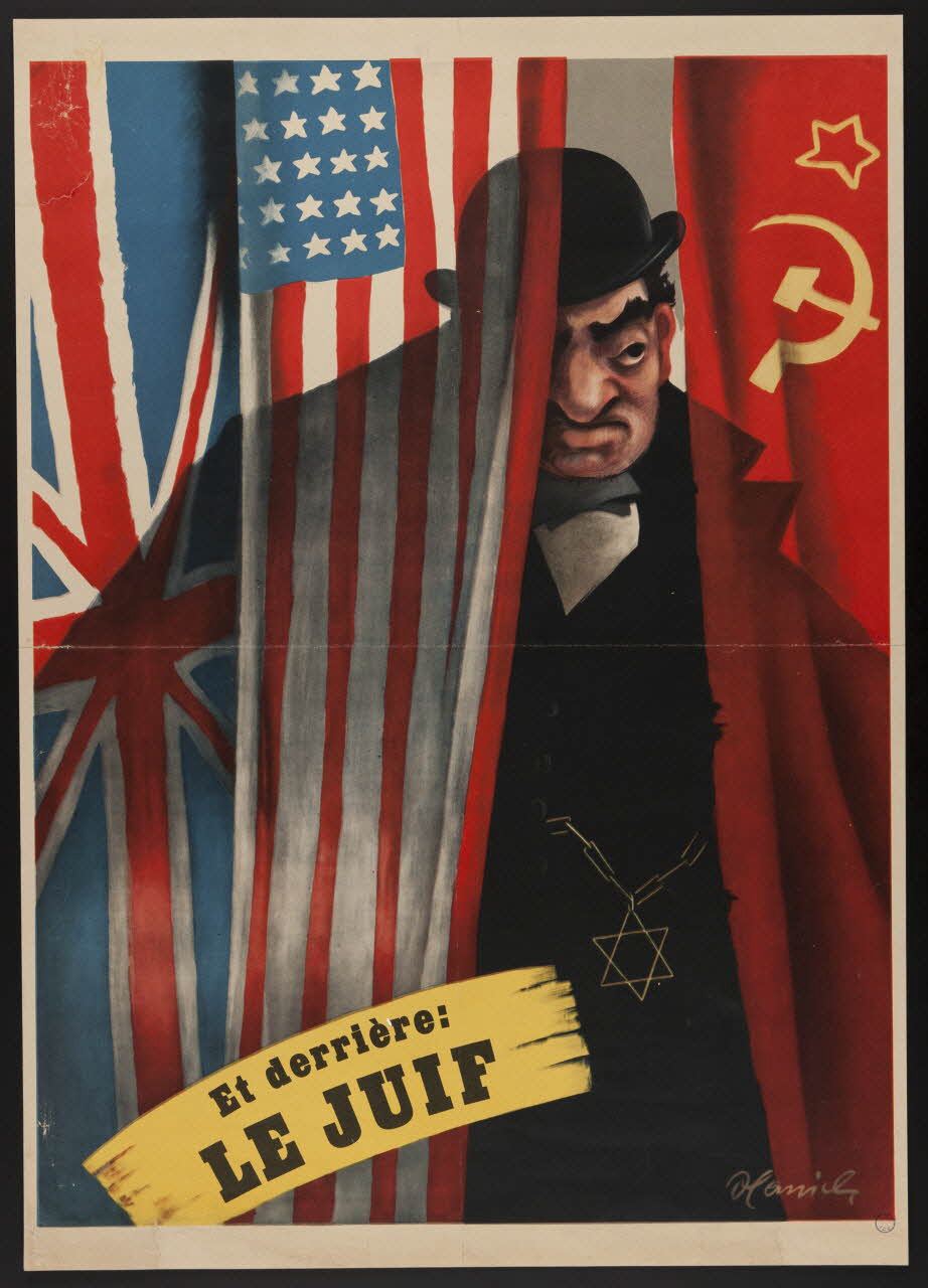 Hamil affiche Et derrière :  LE JUIF 1937-1947 2001.3.3 Photo