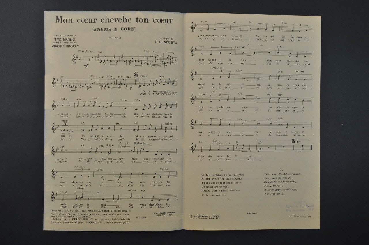 chanson petit format 1969.88.141 Photo Mucem