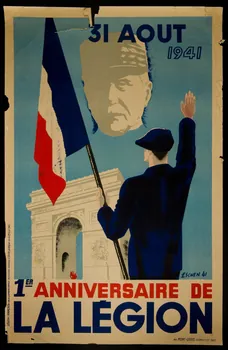 affiche 31 AOUT  1941  1ER ANNIVERSAIRE DE  LA LEGION 2001.4.41 Photo