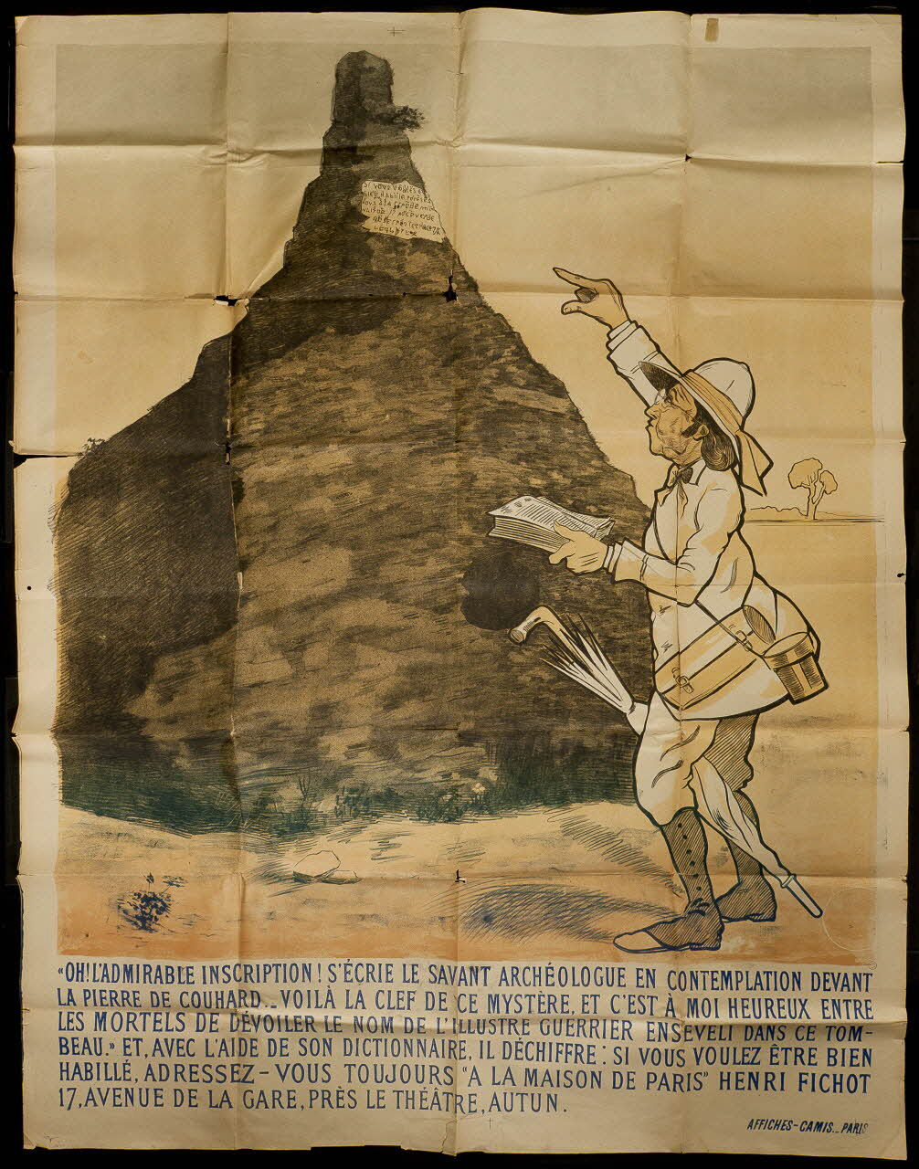 affiche Archéologue étudiant des inscriptions 2001.4.65 Photo