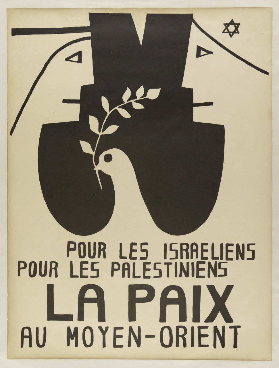 affiche POUR LES ISRAELIENS  POUR LES PALESTINIENS  LA PAIX  AU MOYEN-ORIENT 2001.4.9  Photo