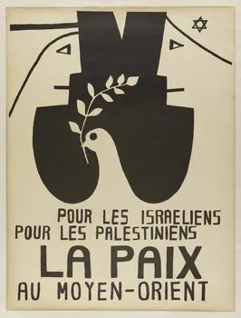 affiche POUR LES ISRAELIENS  POUR LES PALESTINIENS  LA PAIX  AU MOYEN-ORIENT 2001.4.9 Photo