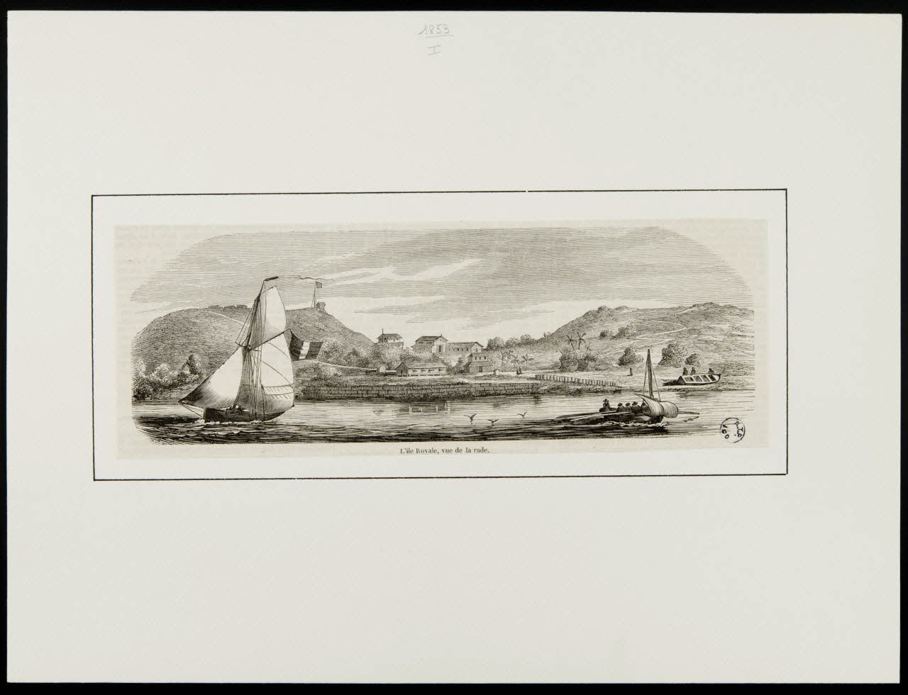 illustration L'île Royale, vue de la rade. Ile-de-France, France 1853 2001.41.75 Photo