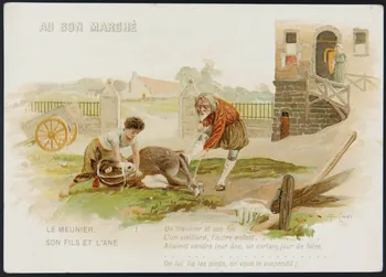Courmont ; F. Cap (dessinateur) : ? carte réclame chromo Paris 1900 2001.61.21.1  Photo