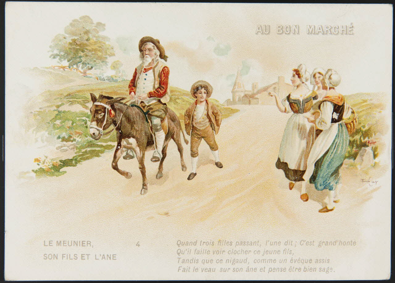 Courmont ; F. Cap (dessinateur) : ? carte réclame chromo Paris 1900 2001.61.21.3 Photo