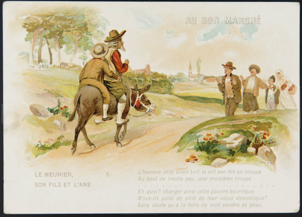 Courmont ; F. Cap (dessinateur) : ? carte réclame chromo Paris 1900 2001.61.21.4 Photo