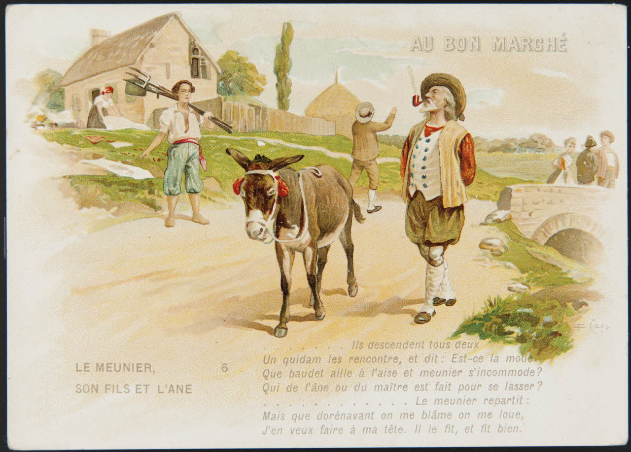 Courmont ; F. Cap (dessinateur) : ? carte réclame chromo Paris 1900 2001.61.21.5 Photo