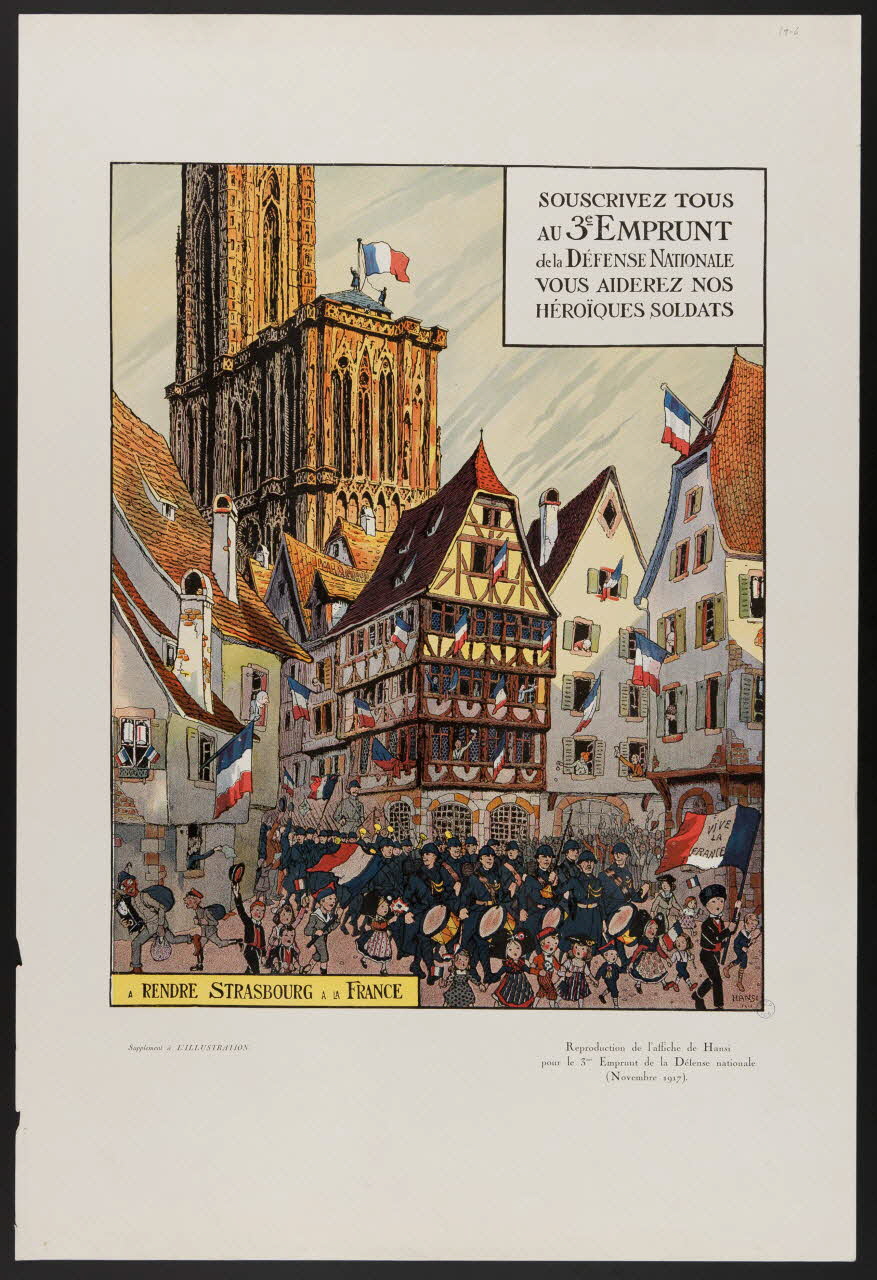 Hansi ; journal l'Illustration affiche Libération de Strasbourg Paris 1917 2001.61.25 Photo