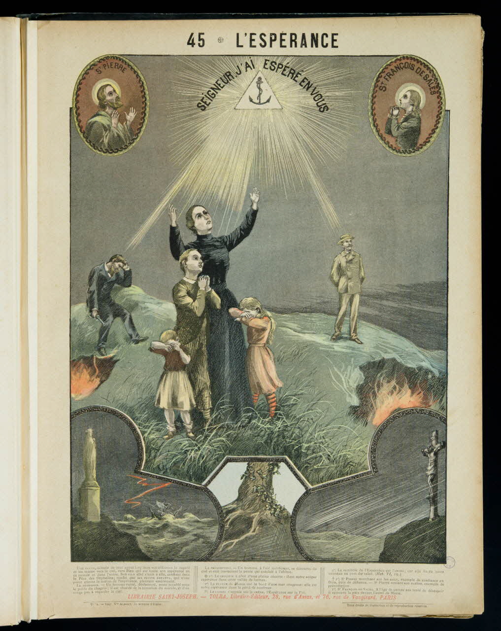 Mouterde Henry abbé ; Tolra ; Albouy ; François P. (graveu image pieuse 45 - L'ESPERANCE  SEIGNEUR J'AI ESPERE EN VOUS PAris 1899 2002.131.12.1 Photo