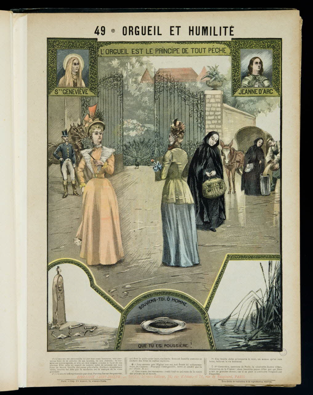 Mouterde Henry abbé ; Tolra ; Albouy ; François P. (graveu image pieuse 49 - ORGUEIL ET HUMILITE  L'ORGUEIL EST LE PRINCIPE DE TOUT PECHE PAris 1899 2002.131.16.1 Photo