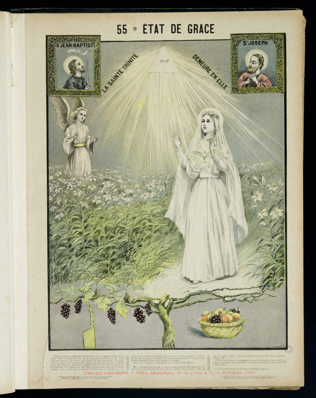 Mouterde Henry abbé ; Tolra ; Albouy ; François P. (graveu image pieuse 55 - ETAT DE GRACE  LA SAINTE TRINITE  DEMEURE EN ELLE PAris 1899 2002.131.22.1 Photo