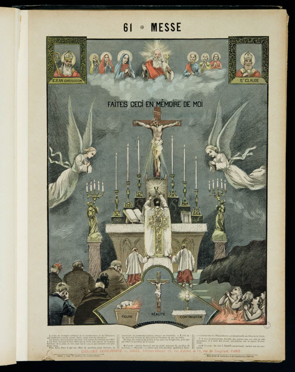 Mouterde Henry abbé ; Tolra ; Albouy ; François P. (graveu image pieuse 61 - MESSE  FAITES CECI EN MEMOIRE DE MOI PAris 1899 2002.131.28.1 Photo