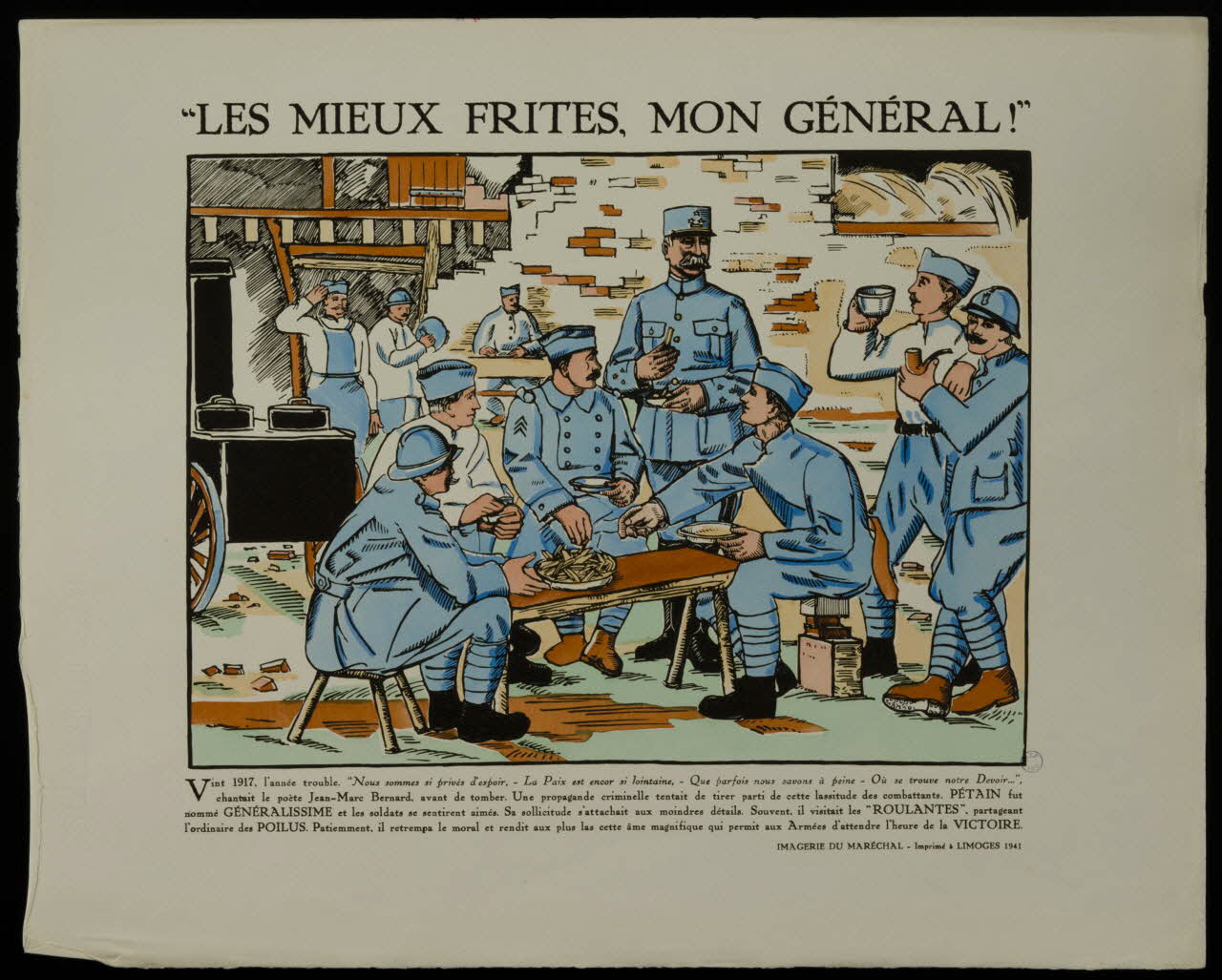 imagerie "LES MIEUX, FRITES MON GENERAL" Limoges 1941 2002.15.11 Photo