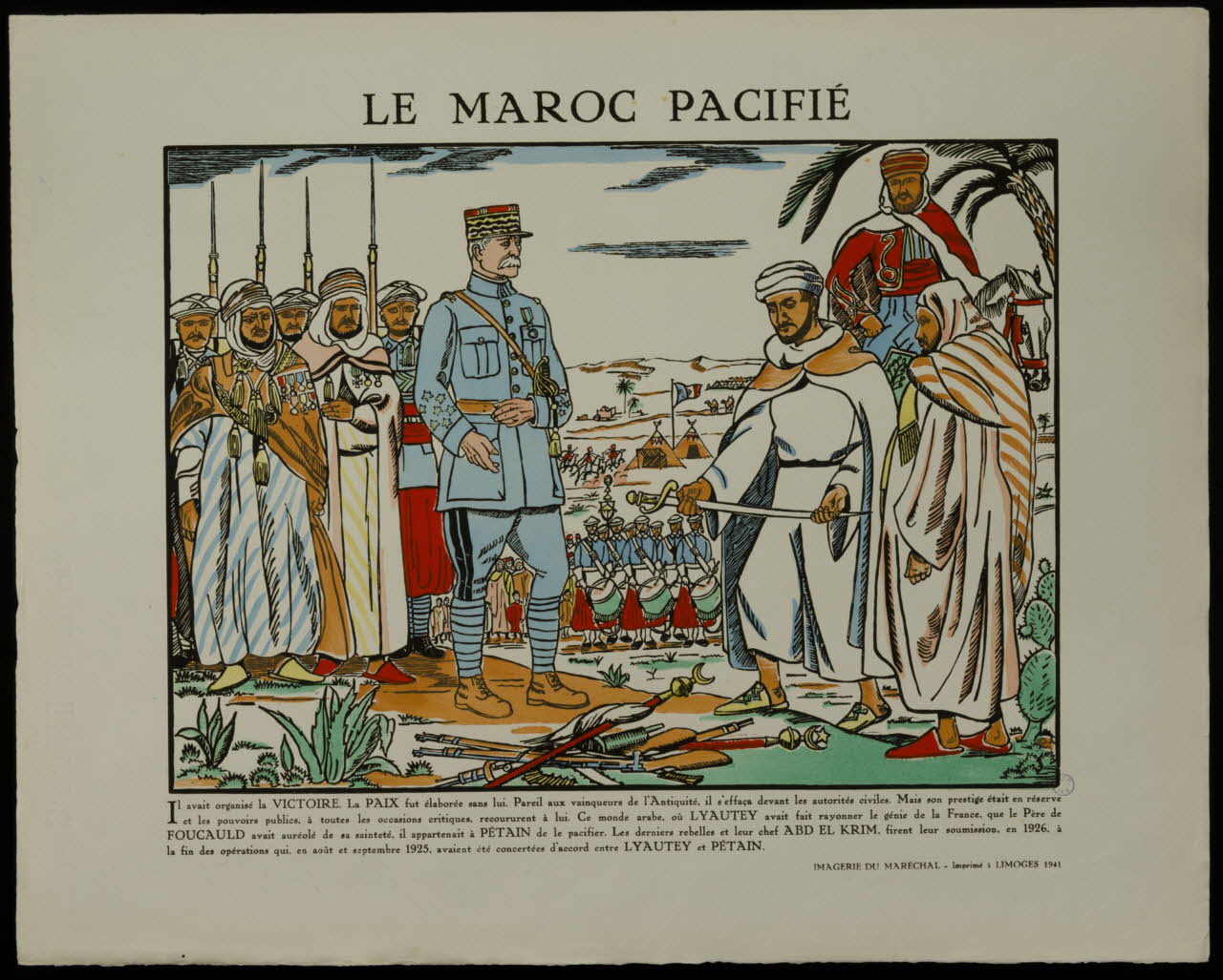 imagerie LE MAROC PACIFIE Limoges 1941 2002.15.13 Photo
