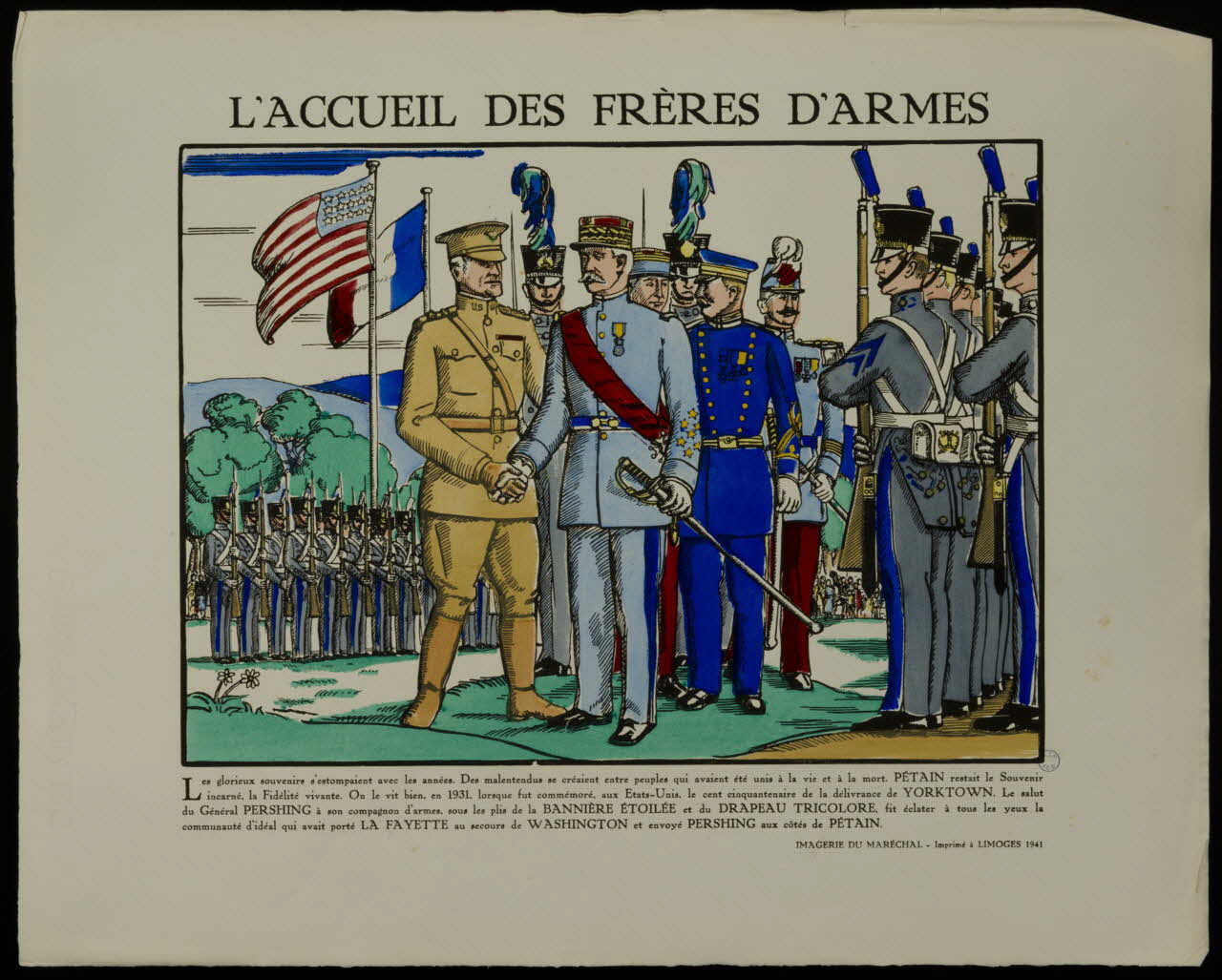 imagerie L'ACCUEIL DES FRERES D'ARMES Limoges 1941 2002.15.14 Photo