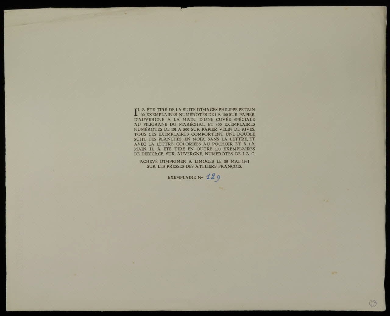 imagerie Texte relatif à l'édition 1941 2002.15.31 Photo
