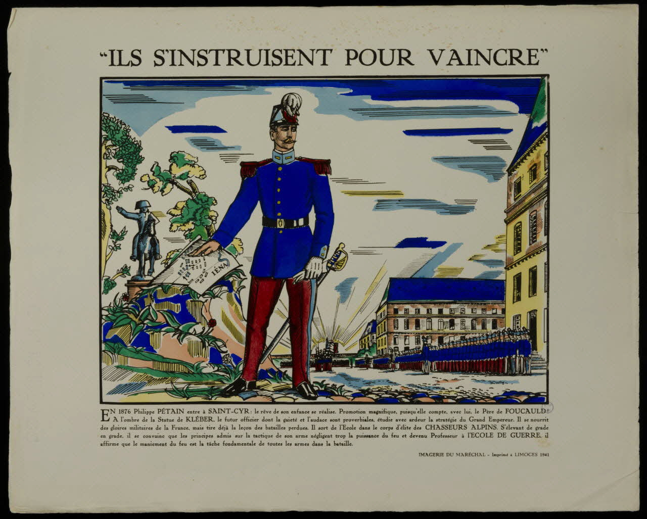 imagerie "ILS S'INSTRUISENT POUR VAINCRE" Limoges 1941 2002.15.7 Photo