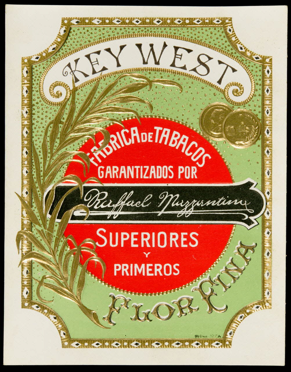 étiquette KEY WEST  FLOR FINA 2002.70.25 Photo