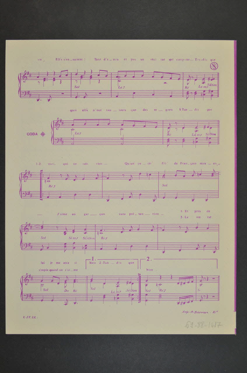 chanson petit format 1969.88.1417  Photo Mucem