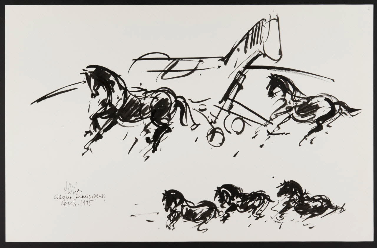 Michel Costiou dessin Chevaux de cirque 1995 2002.81.18  Photo