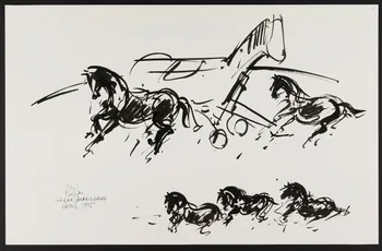 Michel Costiou dessin Chevaux de cirque 1995 2002.81.18 Photo
