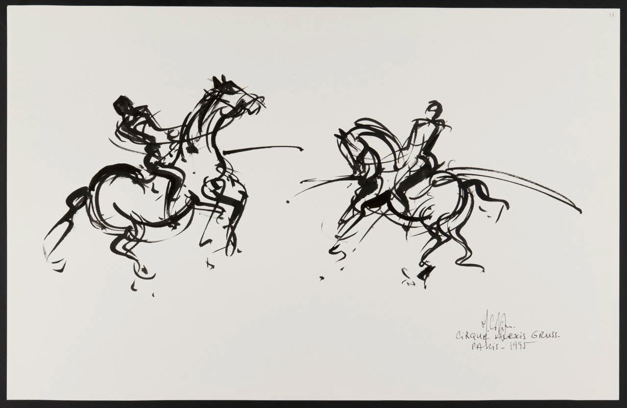Michel Costiou dessin Cavaliers équilibristes 1995 2002.81.24 Photo