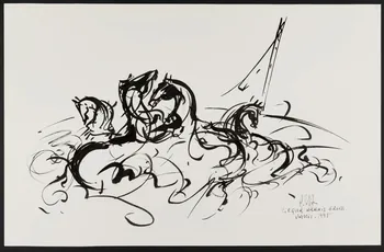 Michel Costiou dessin Chevaux de cirque 1995 2002.81.26 Photo