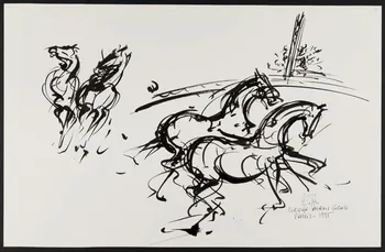Michel Costiou dessin Chevaux de cirque 1995 2002.81.27 Photo