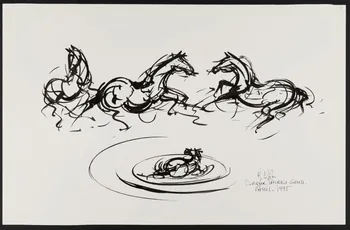 Michel Costiou dessin Chevaux de cirque 1995 2002.81.29 Photo